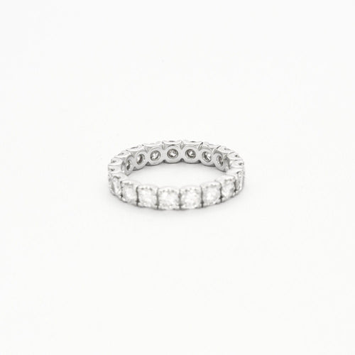 Bague 55 Alliance Américaine or blanc diamants 58 Facettes 240 565