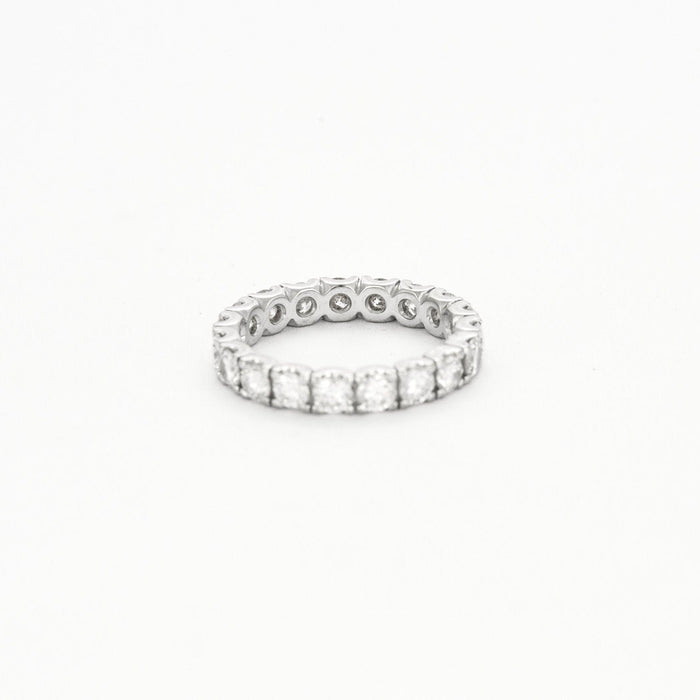 Bague 55 Alliance Américaine or blanc diamants 58 Facettes 240 565