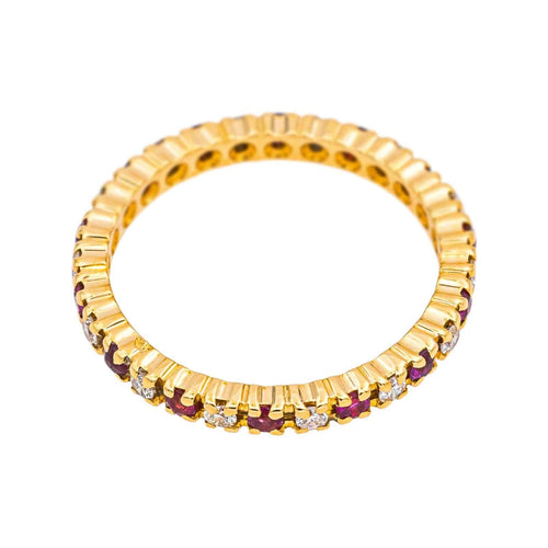 Bague 52 Bague  Alliance tour complet  Or jaune Rubis, Diamant 58 Facettes 4958961CN