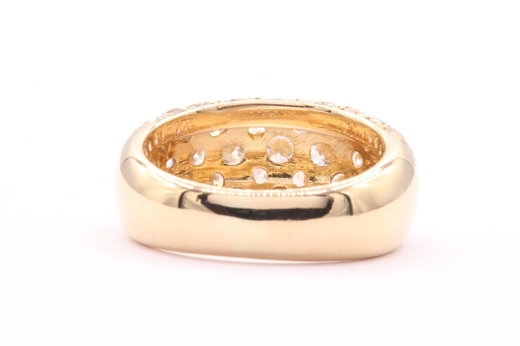 Bague 51 Bague contemporaine en or jaune sertie de diamants 58 Facettes 21489