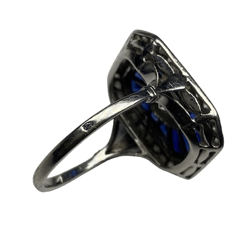 Bague 51 Bague art déco or, saphirs et diamants 58 Facettes