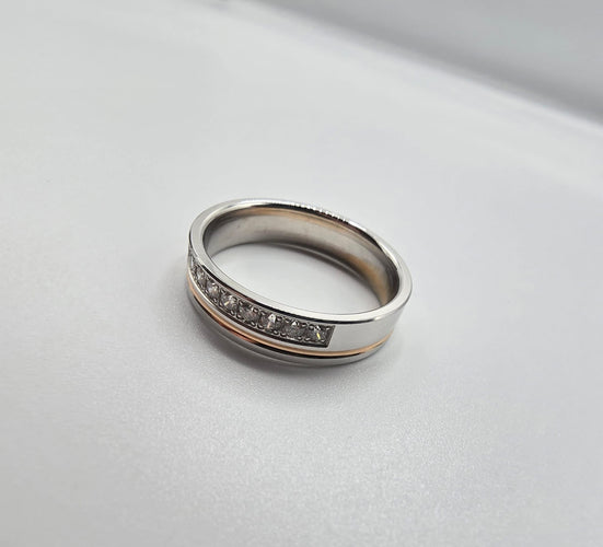 Bague 56 Bague Or Blanc Jaune / Rose sertie de diamants 58 Facettes 1-0000636/2