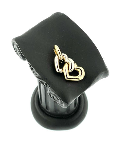 Pendentif CARTIER - 1994 Pendentif Double Coeur ors jaune et blanc 58 Facettes
