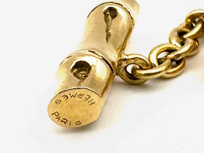 Boutons de manchette HERMES. Boutons de manchettes vintage or jaune 18K 58 Facettes