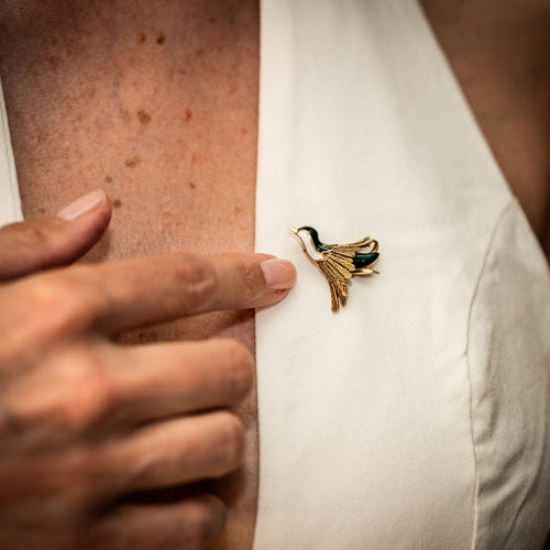 Broche MAUBOUSSIN - Broche oiseau - en or jaune et émail 58 Facettes