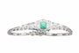 Bracelet Bracelet Art déco raffiné des années 1920, émeraude et diamants – Sophistication intemporelle 58 Facettes 25014-0038
