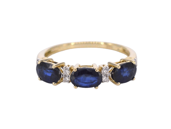 Bague Bague en or avec diamants et saphir 58 Facettes 2123