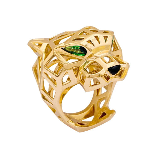 Bague 53 Bague Cartier, "Panthère de Cartier", or jaune, tsavorites, onyx. 58 Facettes 34839