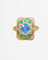 Bague 53 Bague entourage Pompadour en or jaune 18 carats saphir, tanzanites et diamants 58 Facettes