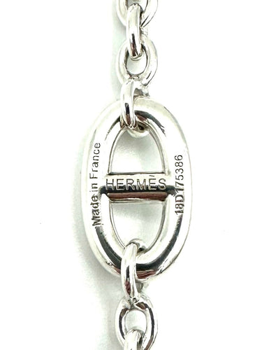Collier HERMES. Collection "Farandole", sautoir argent 80cm 58 Facettes
