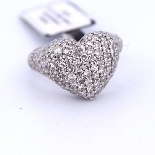 Bague 54 Bague coeur en diamant 58 Facettes