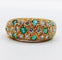 Bague 50 Bague bombé dôme or 18k pavage diamants et émeraudes, bombé 58 Facettes A06602