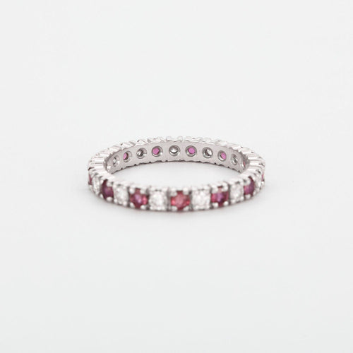 Bague 58 Alliance Diamants Rubis 58 Facettes 1