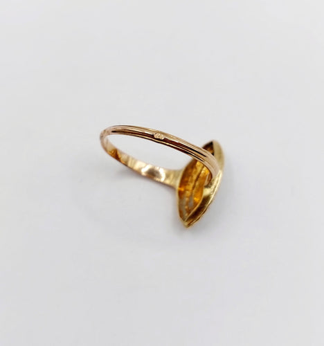 Bague 51 Bague marquise victorienne or rose 18k perles et émail noir (circa 1890) 58 Facettes A06200