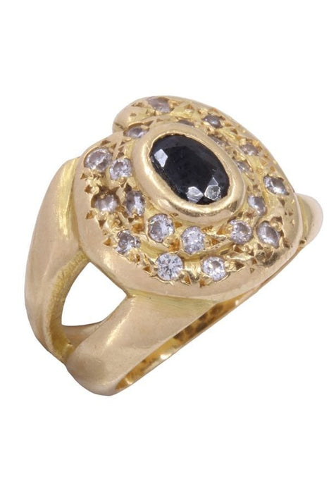 Bague 54 BAGUE MODERNE SAPHIR ET DIAMANTS 58 Facettes 089221