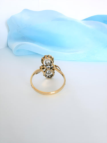 Bague ancienne (1910–1920) diamants en Or 18K et platine