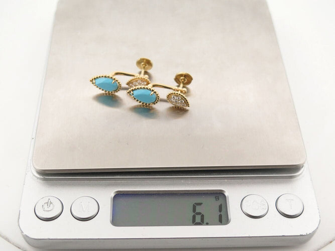Boucles d'oreilles boucles d'oreilles BOUCHERON serpent boheme or 18k diamant 0.16ct turquoise 58 Facettes 271373