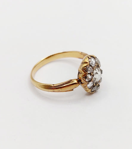 Bague 55 Bague marquise victorienne diamants taillés en roses en or 18k 58 Facettes A06438