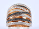 Bague 54 Bague en or rose sertie de diamants blancs et noirs taille brillant 58 Facettes 2179