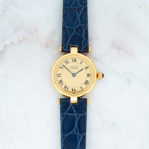 Montre Cartier Must Vendôme - Lemon roman dial - SM 58 Facettes