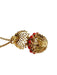 Pendant Yellow gold pendant with imitation coral stones 58 Facettes