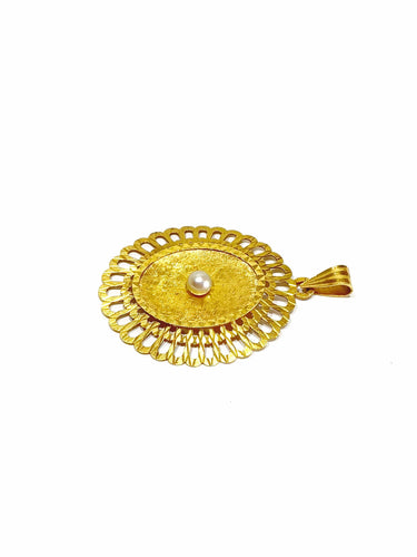 Pendentif Pendentif or jaune et perle 58 Facettes
