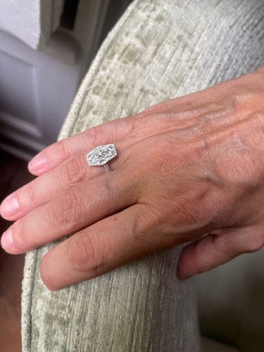 Bague 60.5 Bague diamants en or gris et platine, Art Déco 58 Facettes