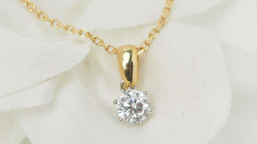 Collier 44cm Collier solitaire en or jaune et diamant 58 Facettes 31767