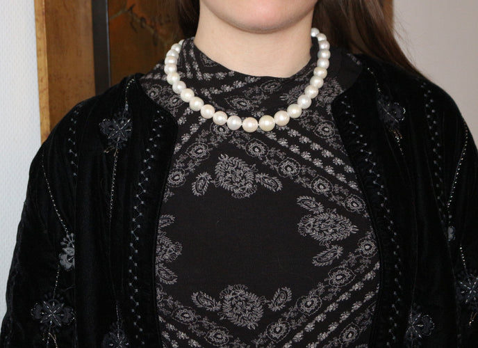 Collier Collier De Grosses Perles De Culture Crème 58 Facettes 101