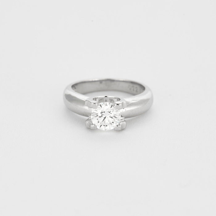 bague 44 Solitaire or blanc et diamant 58 Facettes 240425