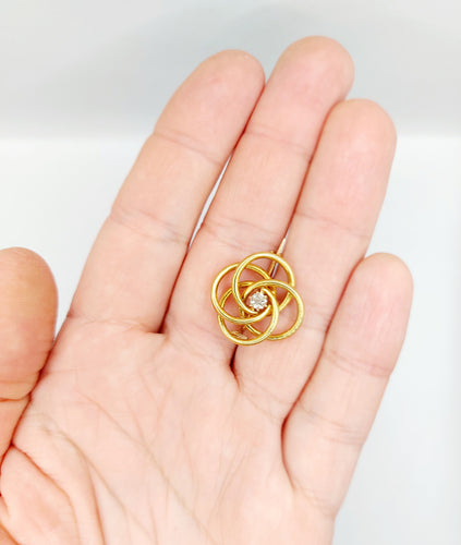 Broche Broche fleur art nouveau en or 18k et diamant taille rose 58 Facettes A06423