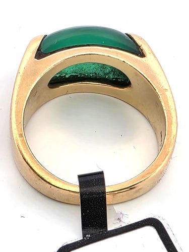 Bague 51 BULGARI - Bague en or jaune avec jadéite 58 Facettes