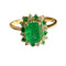 Bague 55 Bague design contemporain du XXe siècle en or jaune avec émeraude 58 Facettes Q377B