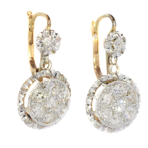 Boucles d'oreilles Boucles d'oreilles pendantes courtes en diamant Art Déco 58 Facettes 20212-0255