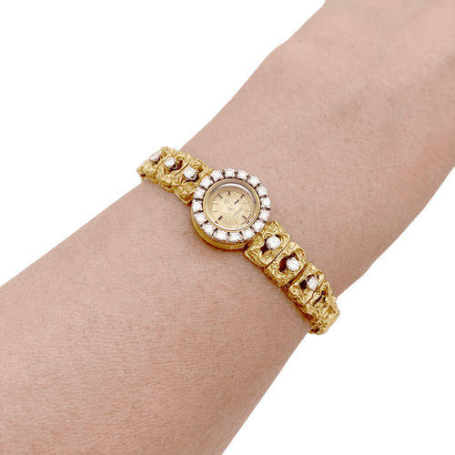 Montre Montre de dame Omega vintage, deux ors, diamants. 58 Facettes 34660