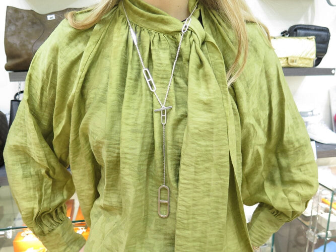 Collier collier HERMES sautoir ever chaine d'ancre 77 cm argent 925 35gr 58 Facettes 271951