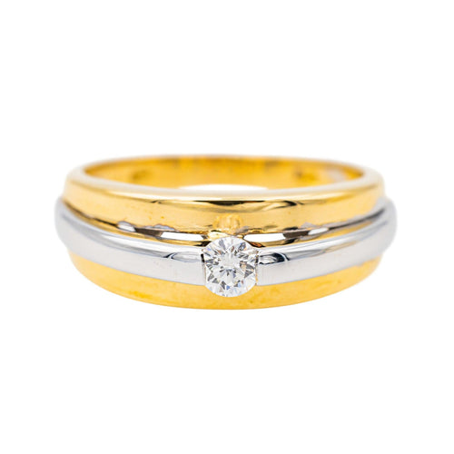 Bague 56 Bague Or jaune, Or blanc Diamant 58 Facettes 3377038CN