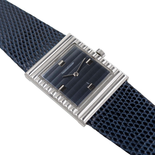 Montre Jaeger-LeCoultre Vogue 9120 42 Blue Dial Rectangular Waved Case Circa 1970 58 Facettes
