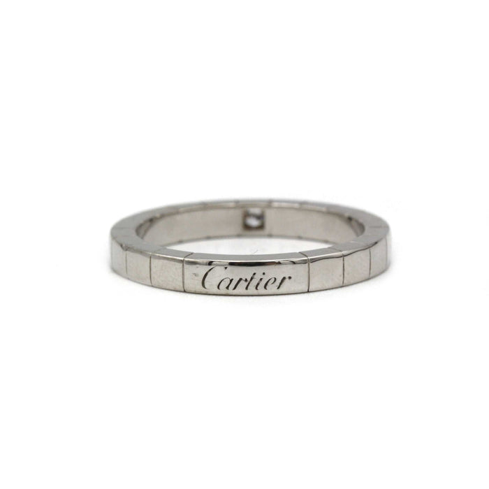 Bague 59 CARTIER - alliance lanière or blanc diamants 58 Facettes 240227R