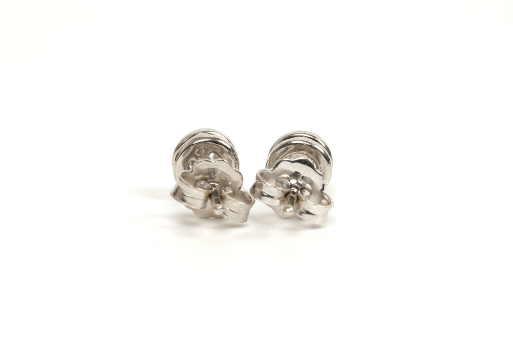 Boucles d'oreilles Boucles d'oreilles contemporaines or blanc, diamants 58 Facettes B459