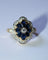Bague Fleur or jaune, diamants, saphirs