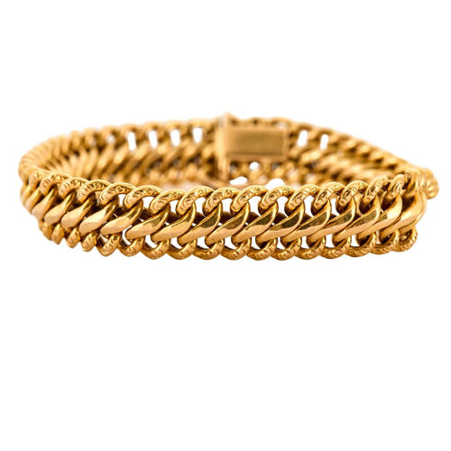 Bracelet Bracelet gourmette maille américaine en or jaune 58 Facettes