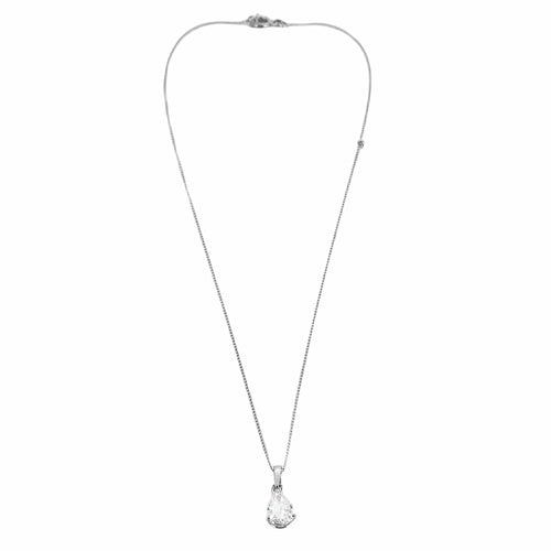 Collier Collier Solitaire Or Blanc et Diamant Poire 58 Facettes 240 748