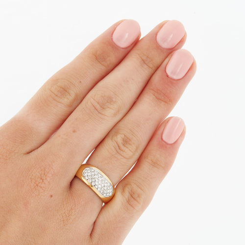 Bague 49 BAGUE EN OR JAUNE ET BLANC 18 CARATS 58 Facettes REF 10102