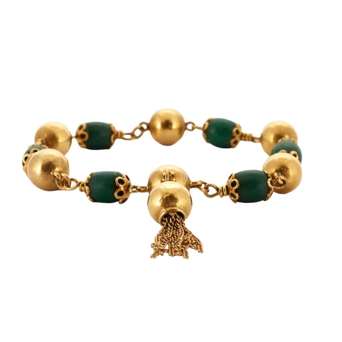 Bracelet Bracelet vintage jade or jaune 58 Facettes