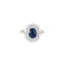 Bague 54 Bague Marguerite Or blanc, Saphir et Diamants 58 Facettes