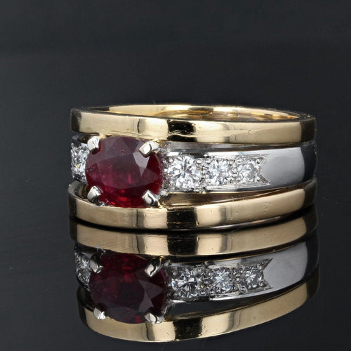 Bague rubis diamants 2 ors