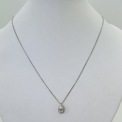 Collier Collier or blanc diamant poire 58 Facettes 20400000837