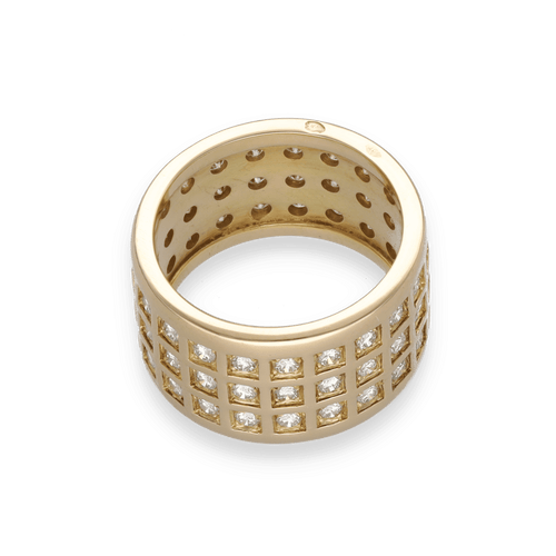 Bague 51 Bague Bandeau Diamants – Or Jaune 18k – 1,50 ct – H-VS 58 Facettes FB11221