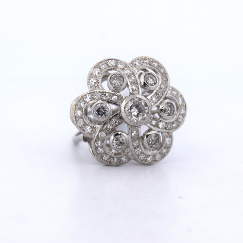 Bague 51 Bague Art Déco en platine avec diamants 58 Facettes